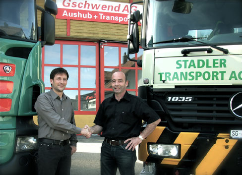 Das Transportunternehmen Jakob Gschwend AG wächst: 2009 kauft es die Stadler Transport AG auf und erweitert damit das eigene Dienstleistungsportfolio.